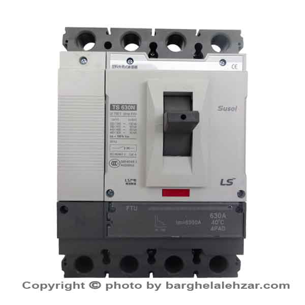 کلید اتوماتیک 500 آمپر سه پل قابل تنظیم LS سری سوسل مدل TS 630N ATU 500 3 قدرت قطع 65KA