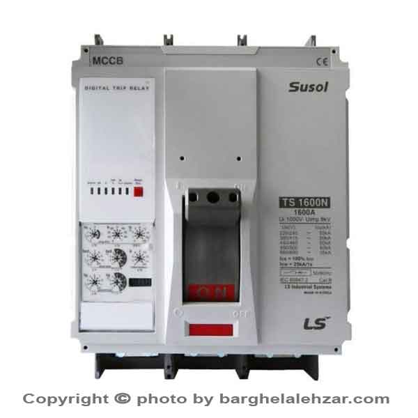 کلید اتوماتیک 1600 آمپر سه پل قابل تنظیم LS سری سوسل مدل TS 1600N NG5 1600 3 قدرت قطع 50KA